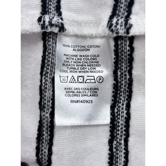 Loft Womens Black & White Striped Sleeveless Halter Top With Bow Tie Neck - Picture 5 of 8